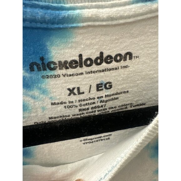 Nickelodeon Rugrats Tie-Dye T-Shirt XL 100% Cotton Blue & White - Picture 2 of 5